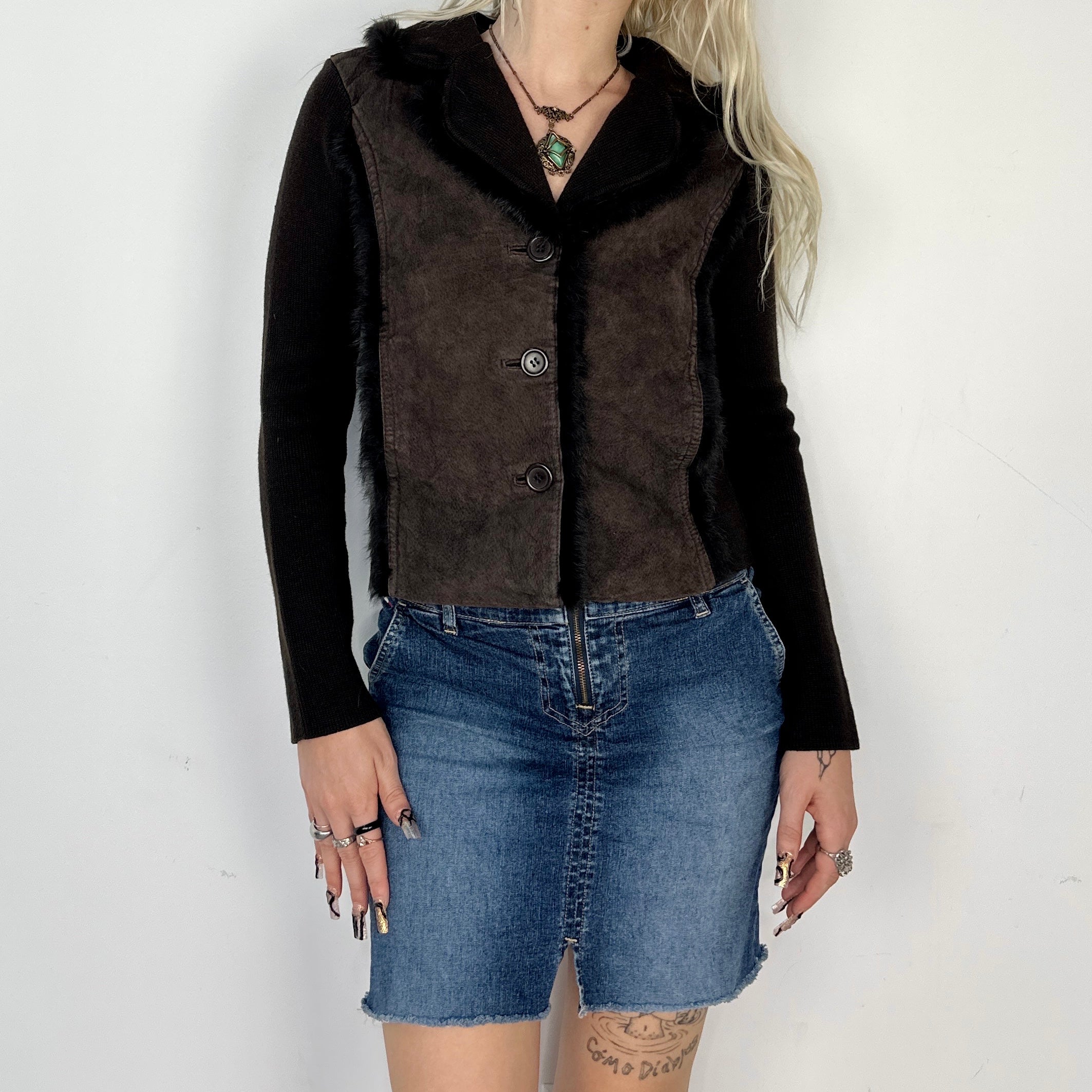 Vintage Leather Sweater (S/M)