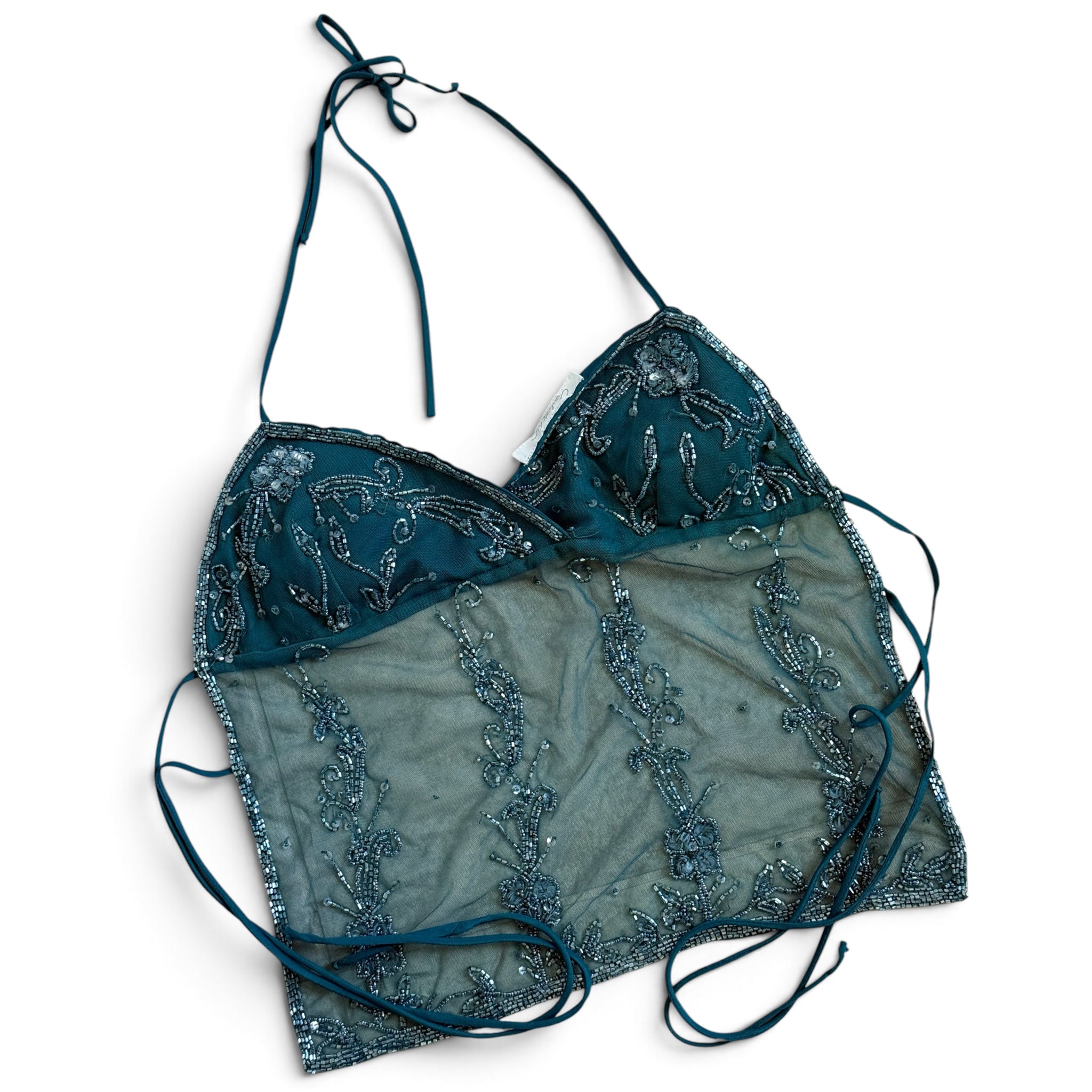 Charlotte Russe embellished y2k halter top (S-M)