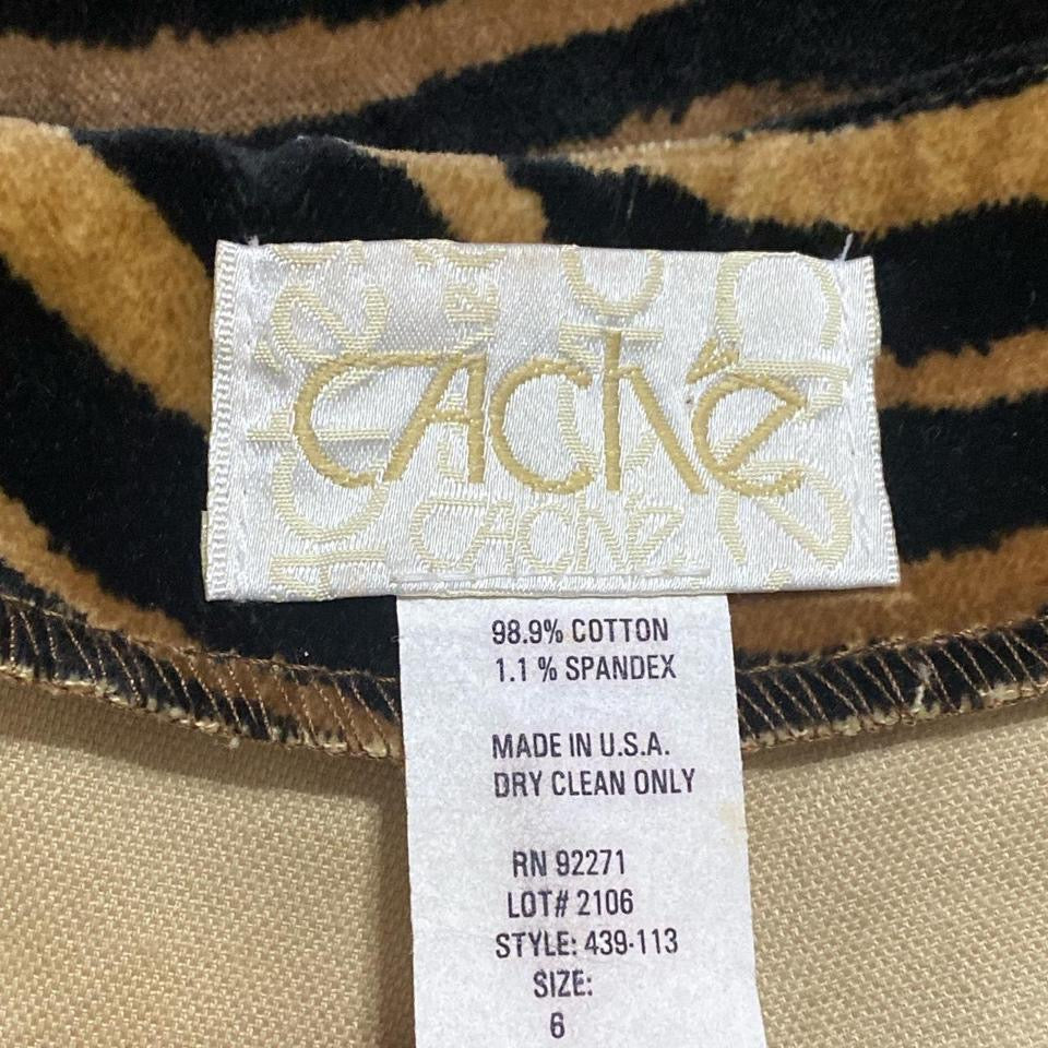 90s Caché Velvet Tiger Flares (S/M)