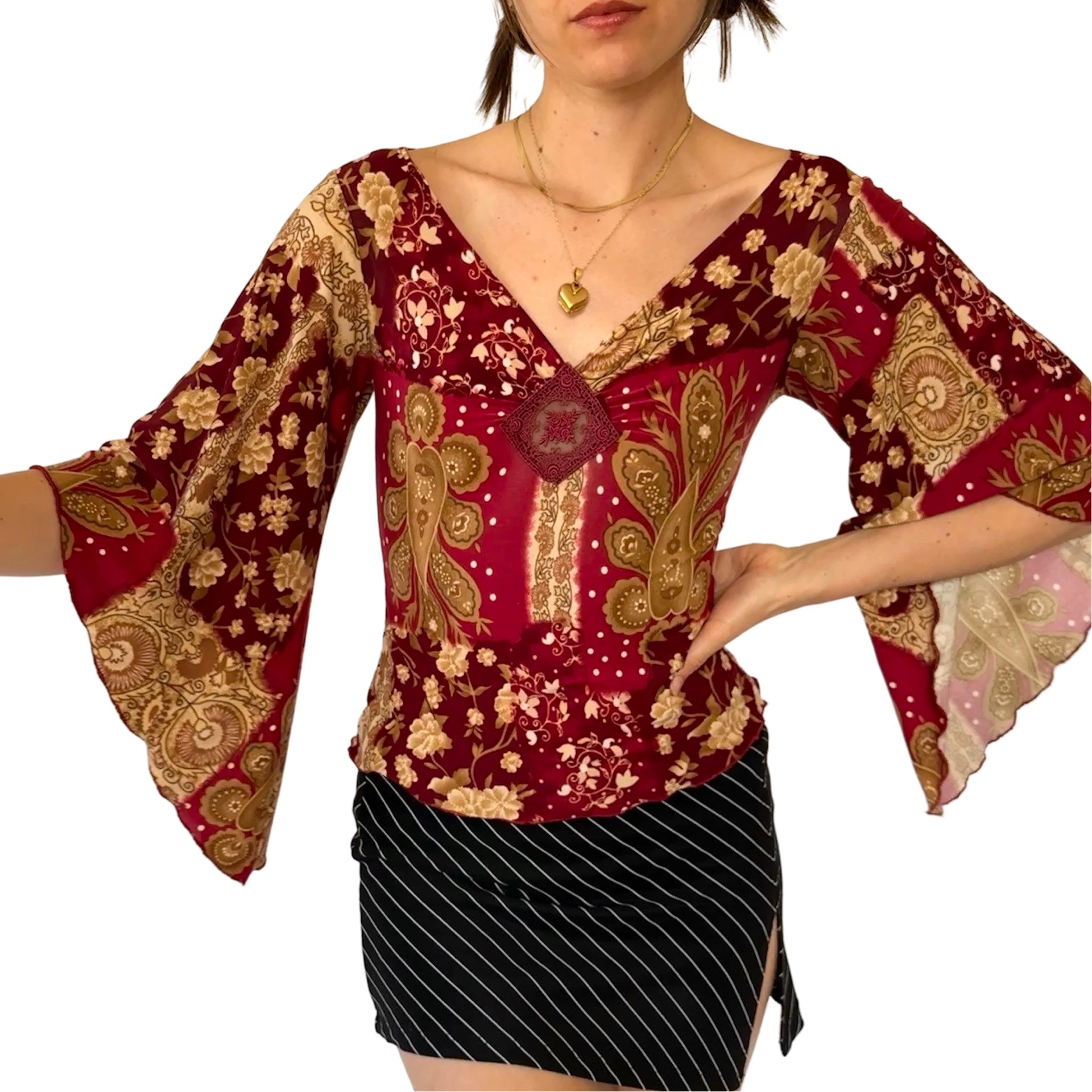 Y2K Angel Sleeve Top (XS/S)