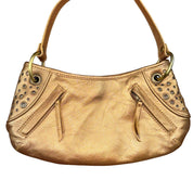 Y2K Golden Leather Shoulder Bag