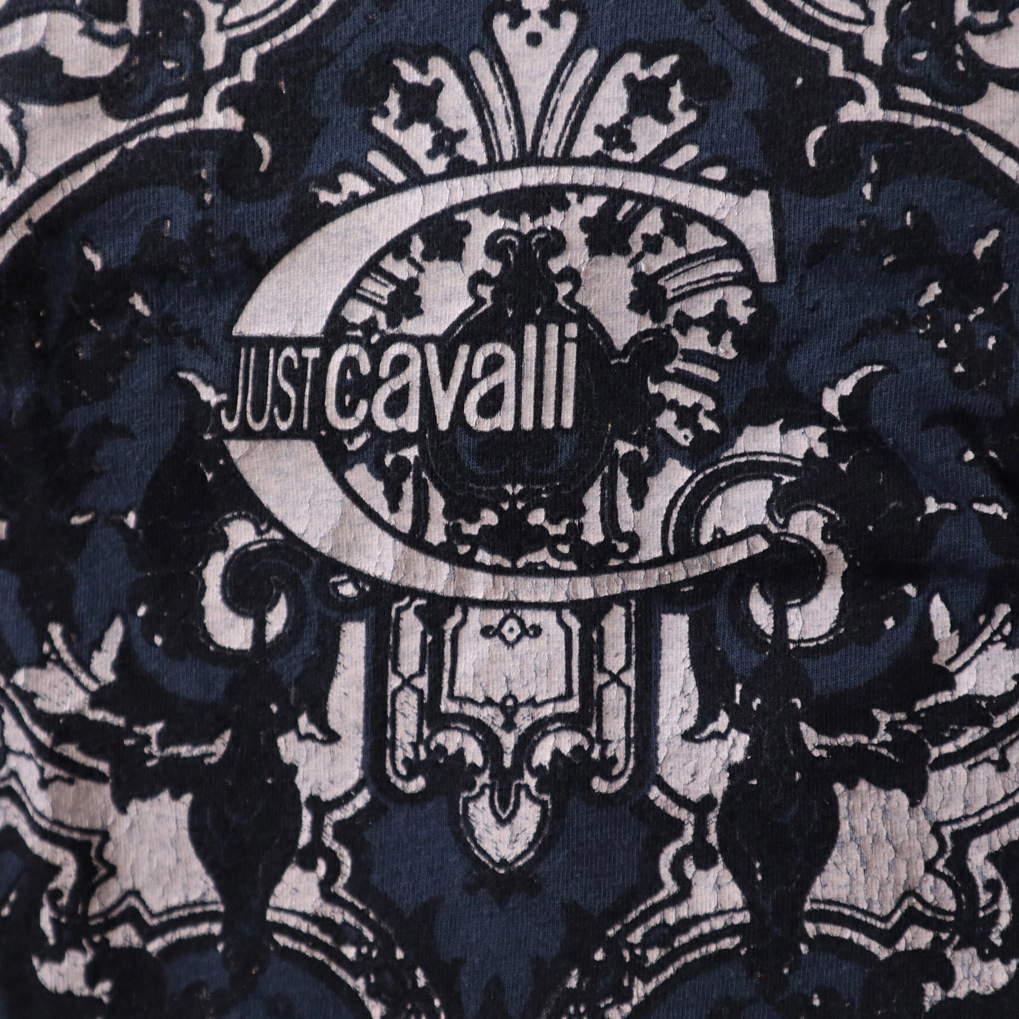 Y2K CAVALLI Graphic Puff Sleeve Top (M/L)