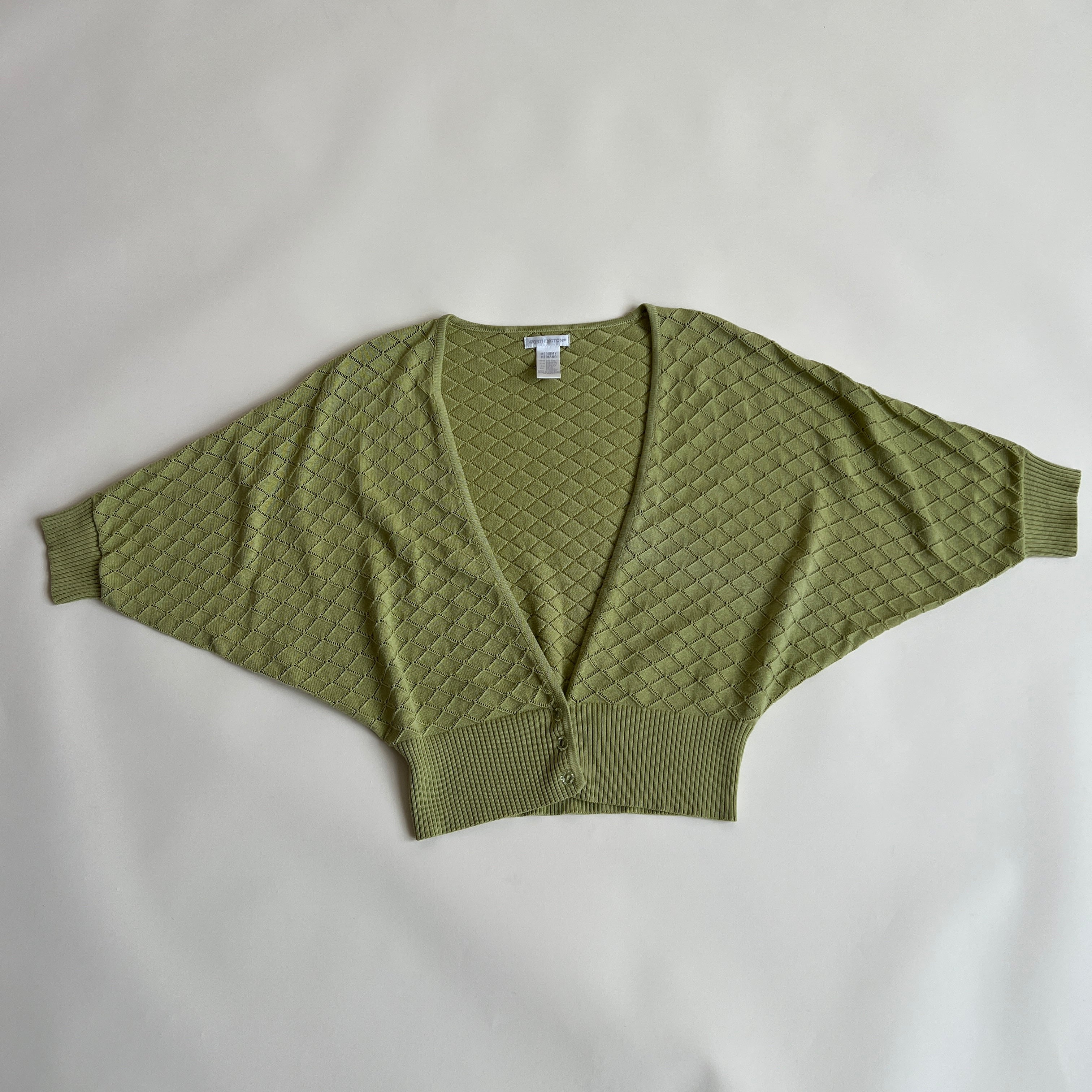 2000s green butterfly cardigan (S/M)