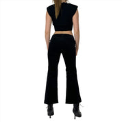 Vintage Black Velvet Flare Pants (XS/S)