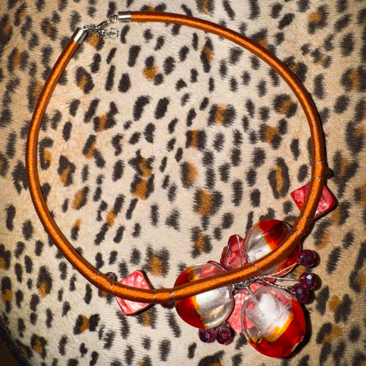 Vintage Wire-Wrapped Shell Flower Necklace