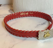 Justin red leather belt