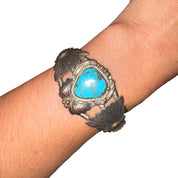 Vintage Turquoise & Silver Cuff