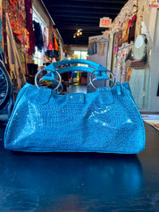 Y2K textured blue bag