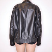 90s Oversized Leather Bomber Jacket (XL/XXL)