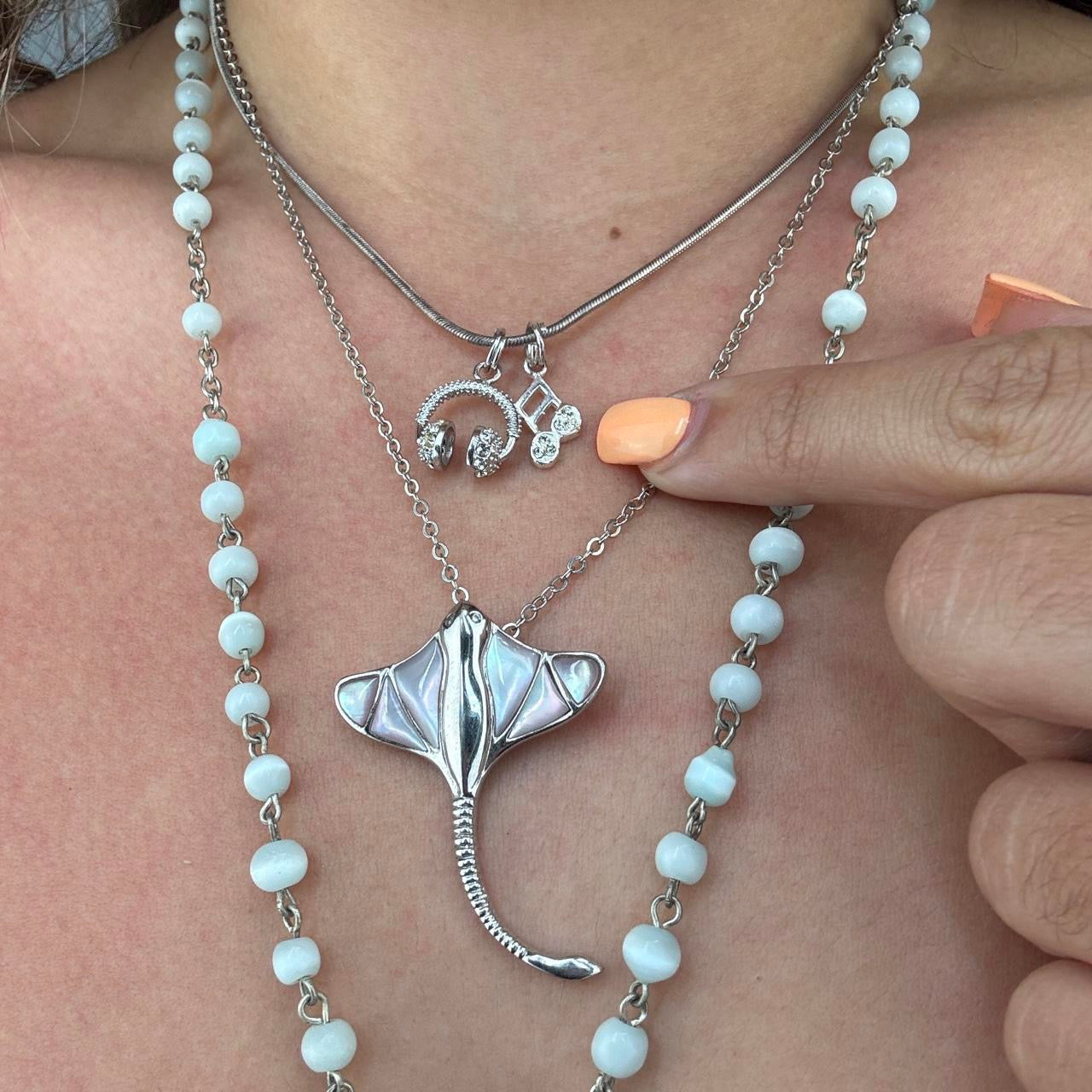 “Seafoam” Sterling Silver Necklace Stack