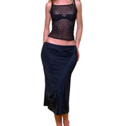 Vintage Noir Satin Slip (S)
