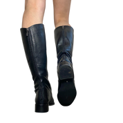 Vintage Black Leather Calf Boots (UK 5 US 7 EU 38)