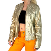 Metallic Faux Leather Jacket (M/L)