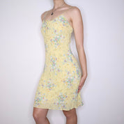 Y2K RALPH LAUREN Yellow Floral Midi Dress (S)