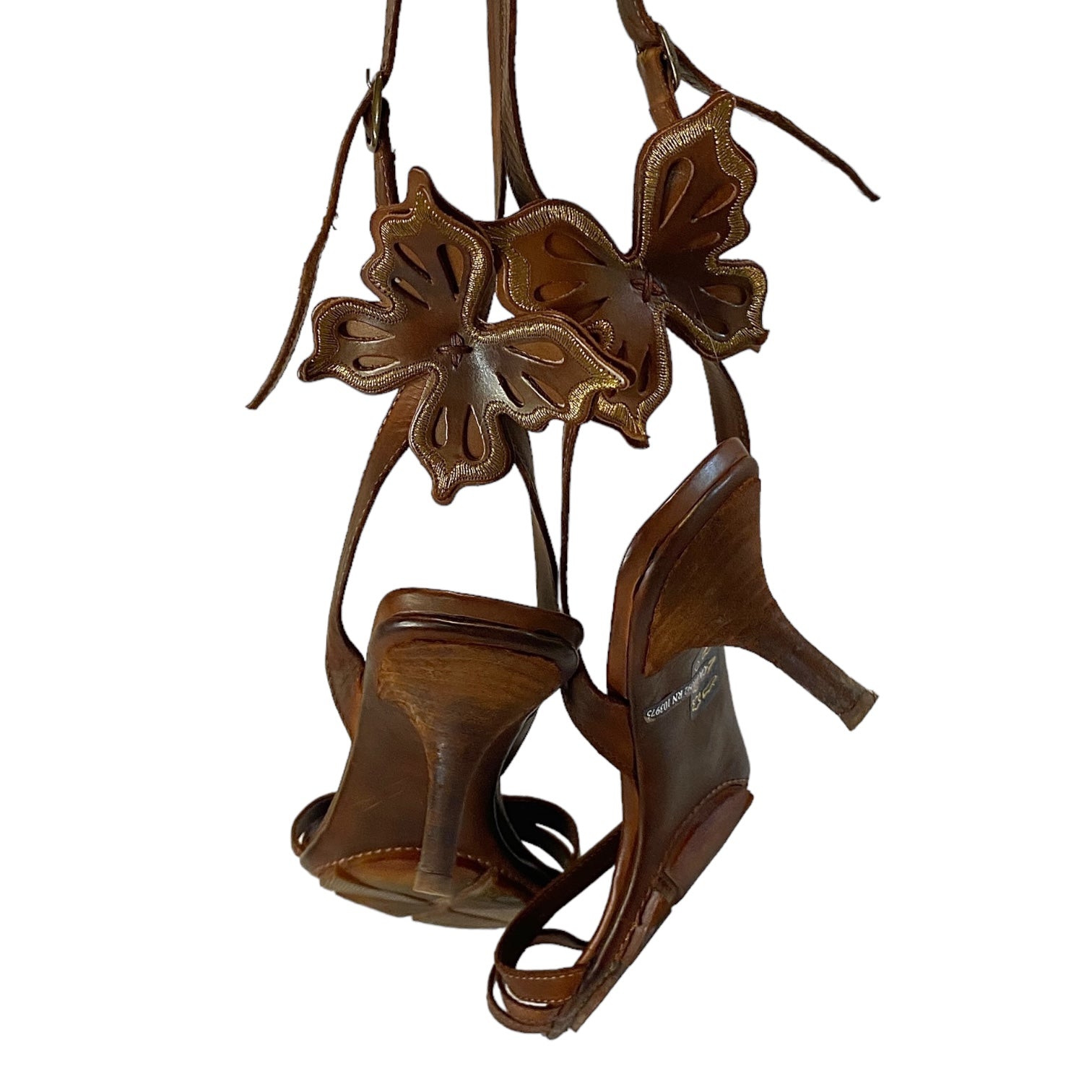 Stunning Vintage Miss Sixty Butterfly Open Toe Kitten Heels (UK 8.5/9)