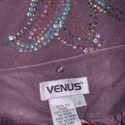 Vintage Embellished Silk Halter Dress (XS)