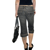 Vintage Grey Denim Capri Pants (M)