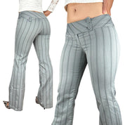 Early 2000s Button Detail Pinstripe Flares (S)