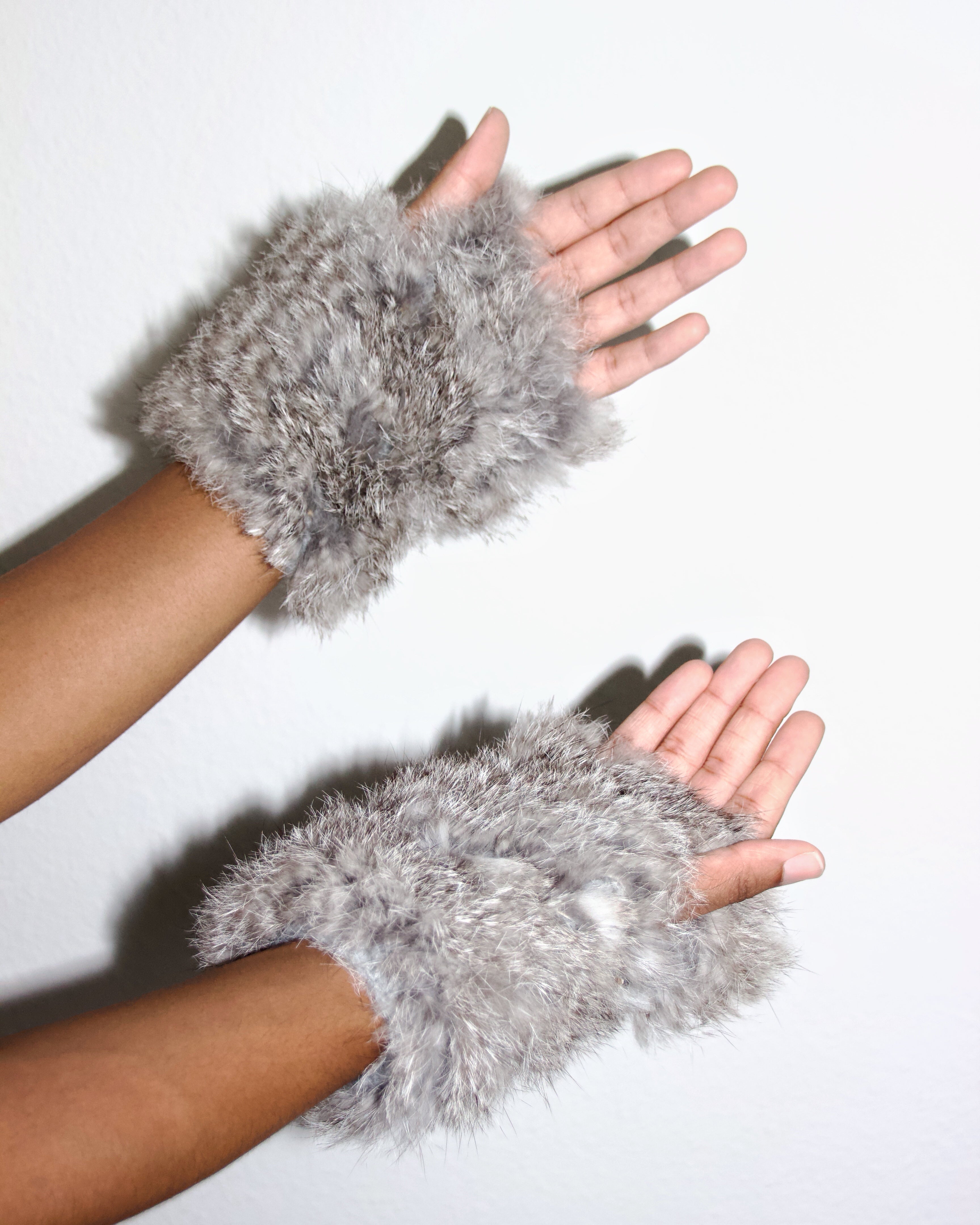 Japanese Rabbit Fur Poncho & Gloves Set (S)