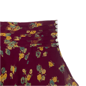 Y2K Floral Silk Mini Skirt (M)