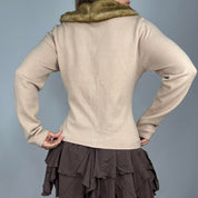 Vintage Faux Fur Collar Cardigan (L)