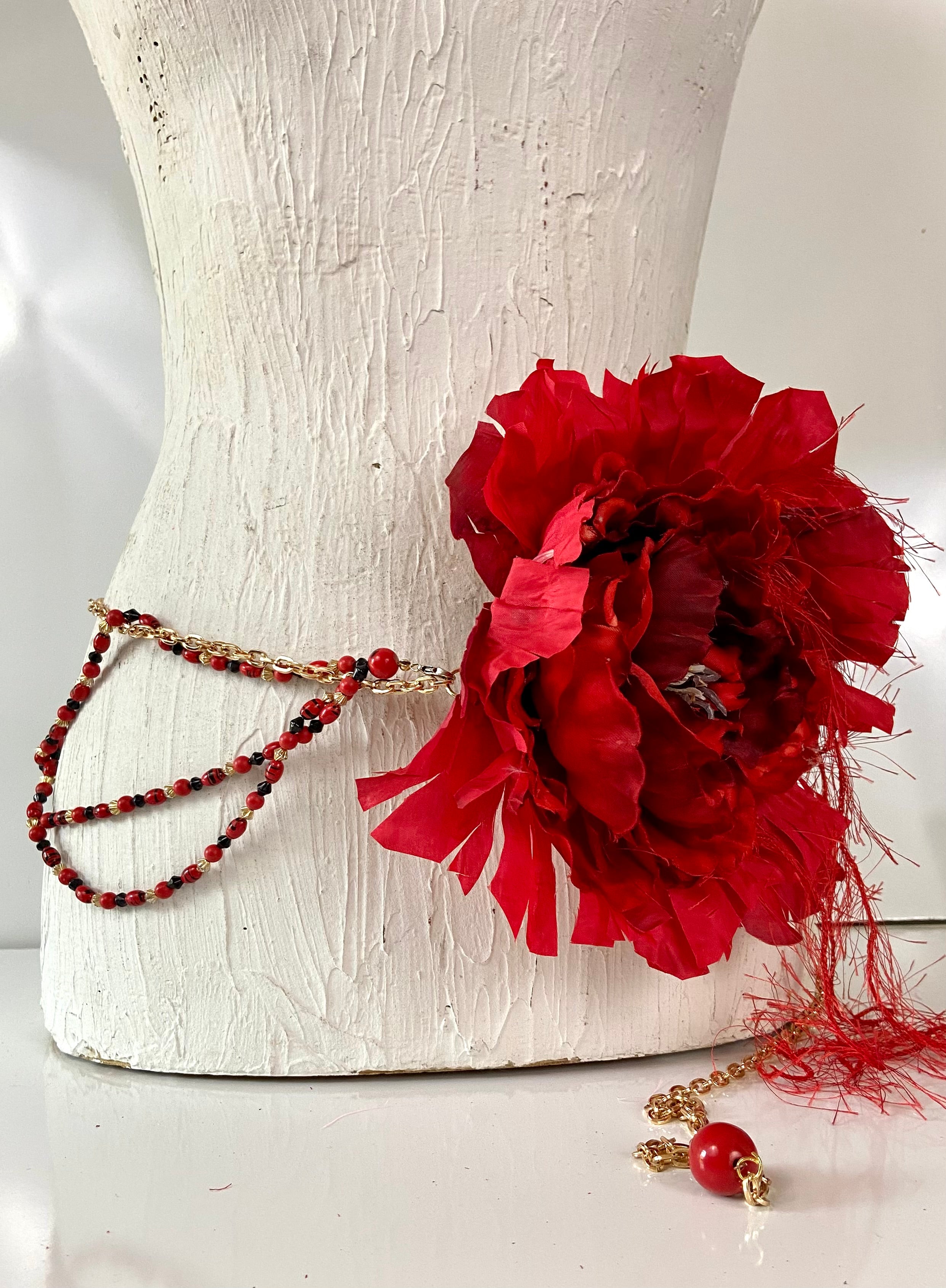 Big red flower 🌺 belt