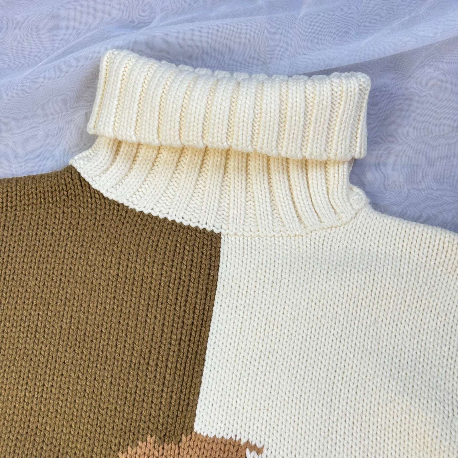 Italian Embroidered Knit with Faces (S/M)