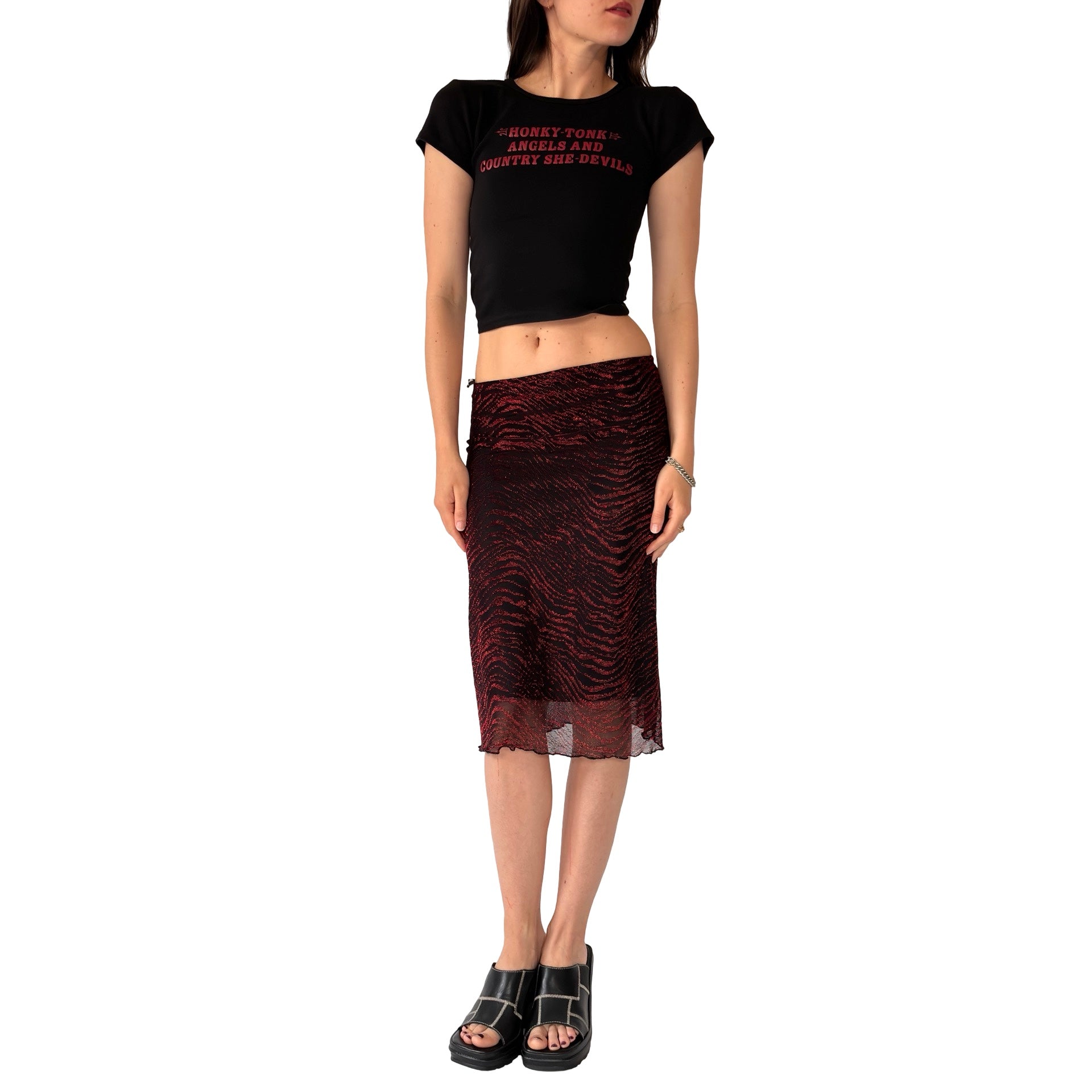 90s Vampy Midi Skirt (XS)