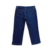 Y2K Pinstripe Denim Capris (XS)