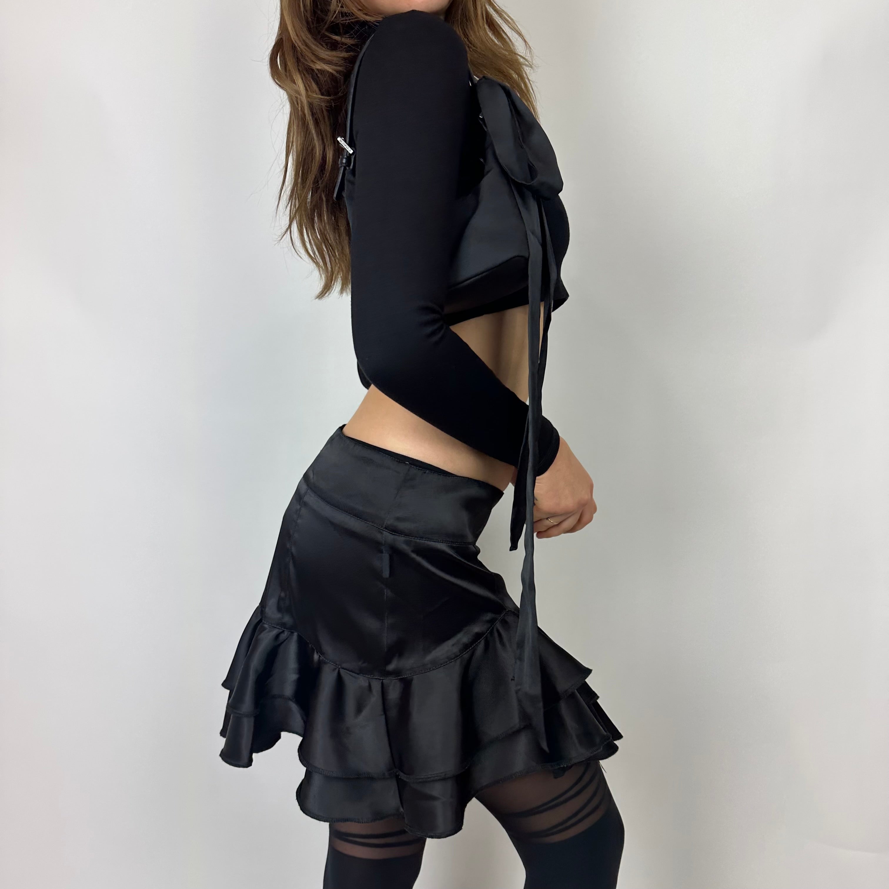 Morgon De Toi Nior Satin Flare Mini Skirt (s/m)