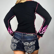 Euro Goth Flame Graphic Long Sleeve (M)