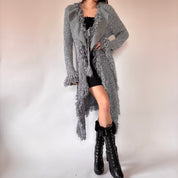 Y2K Ruffly Duster Cardigan (L)