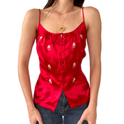 90s Cherry Silk Cami (M)