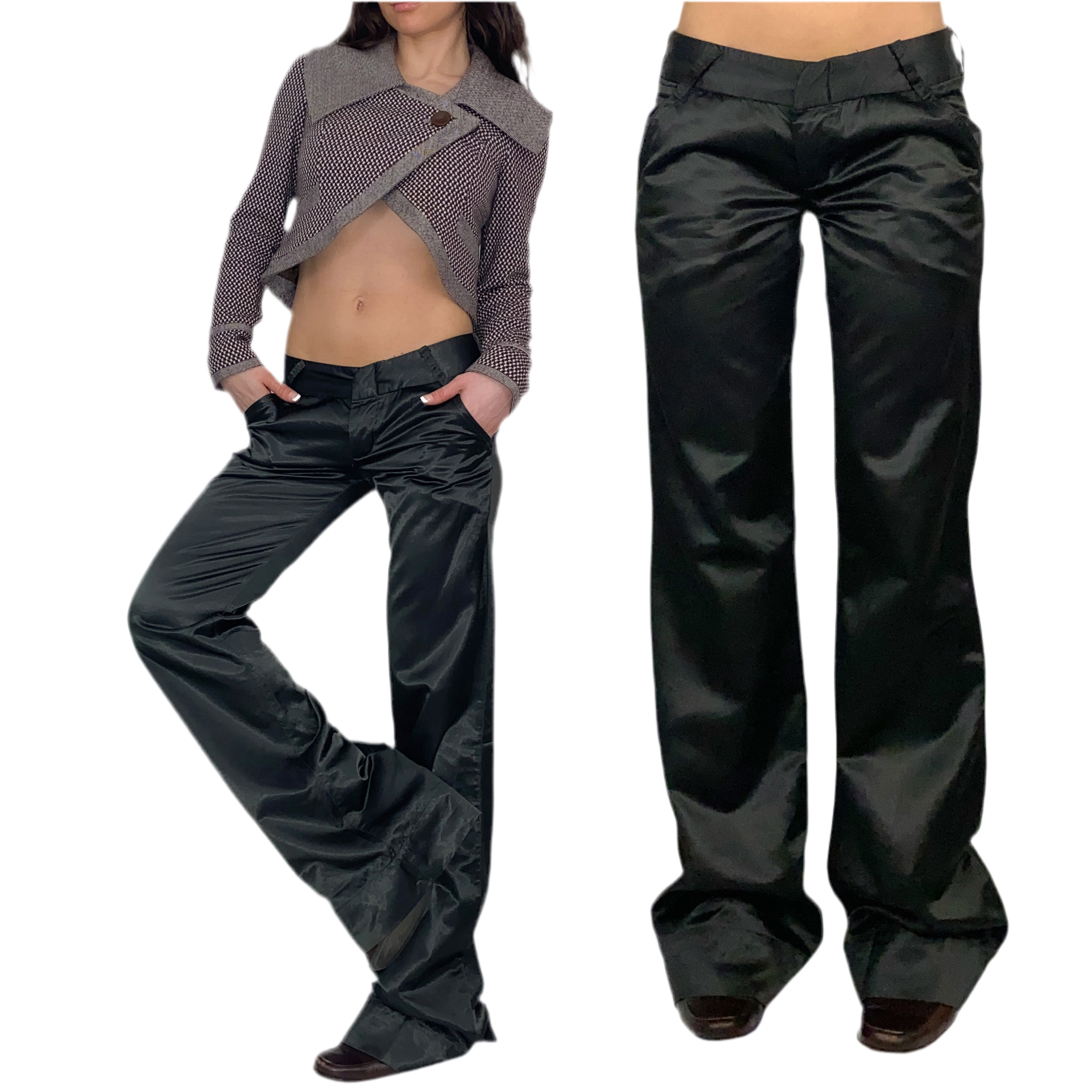 Satin Low Rise Pants (XS)