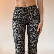 Y2K Low Rise Leopard Flares (XXS)