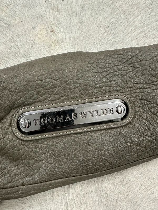 Vintage 2000s 2010s Thomas Wylde Leather Skull Clutch Bag