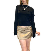 Vintage Gold Utility Mini Skirt (S)