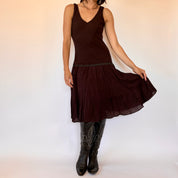 Y2K Chocolate Drop Waist Dress (S/M)