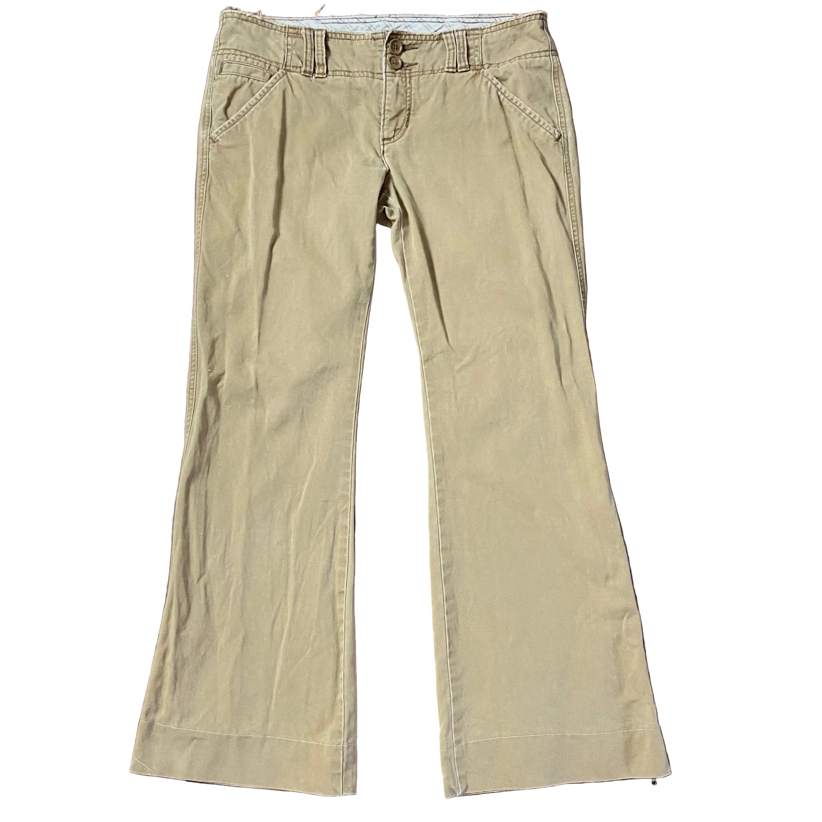 Y2K Tan Abercrombie Low Rise Flared Chino Pants (M)