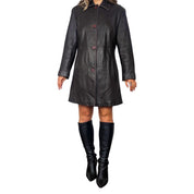 90s Dark Brown Leather Trench (S/M)