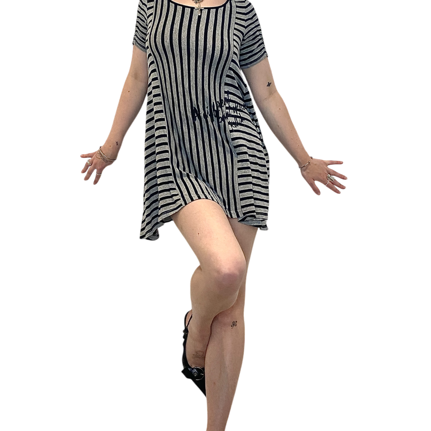 Vintage Killah Miss Sixty Striped Mini Dress (M)