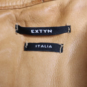 Y2K Italian Tan Leather Moto Jacket (S/M)