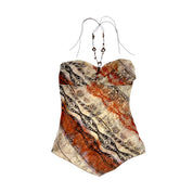 Mesh Pattern Beaded Halter (S/M)