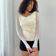 Vintage Mesh & Knit Sequin Top (S/M)