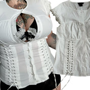 MODA White Corset Blouse (S/M)