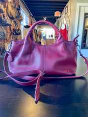 Iswee Red Leather Shoulder Bag