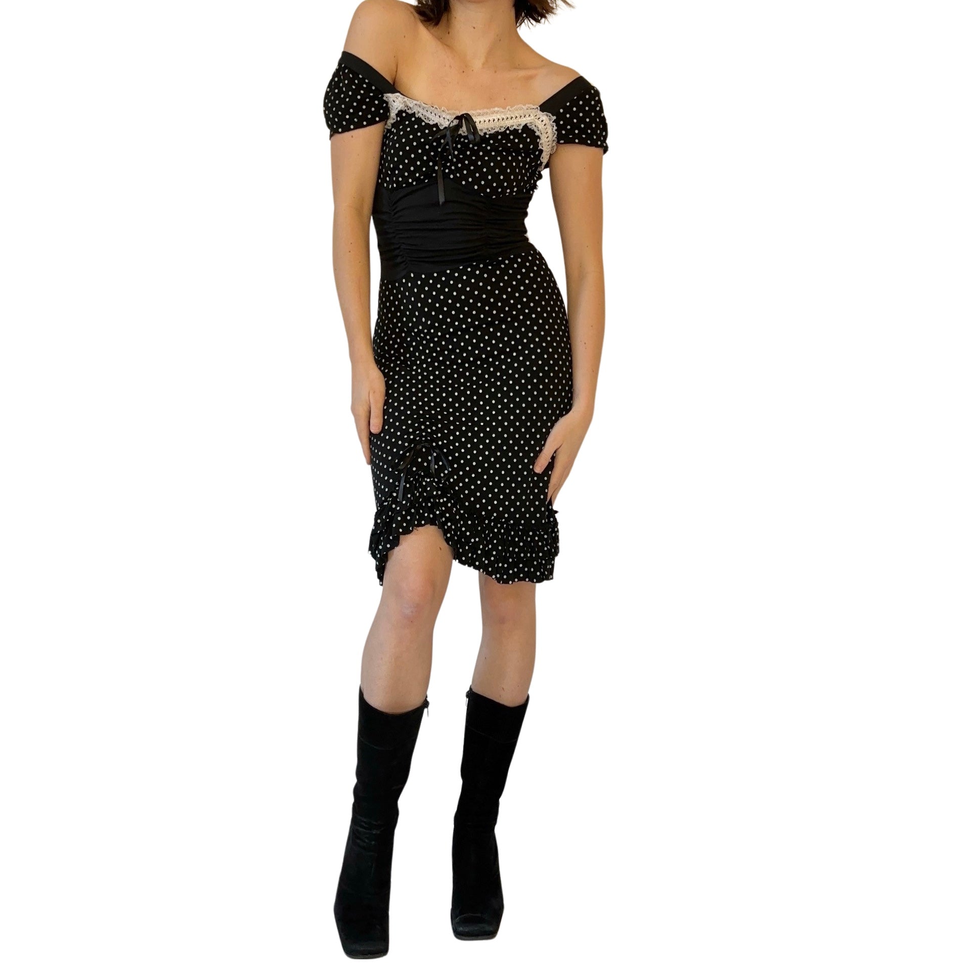 Italian Polka Dot Midi Dress (XS/S)
