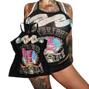 Y2K miss sixty AOP stretchy tank (S/M)