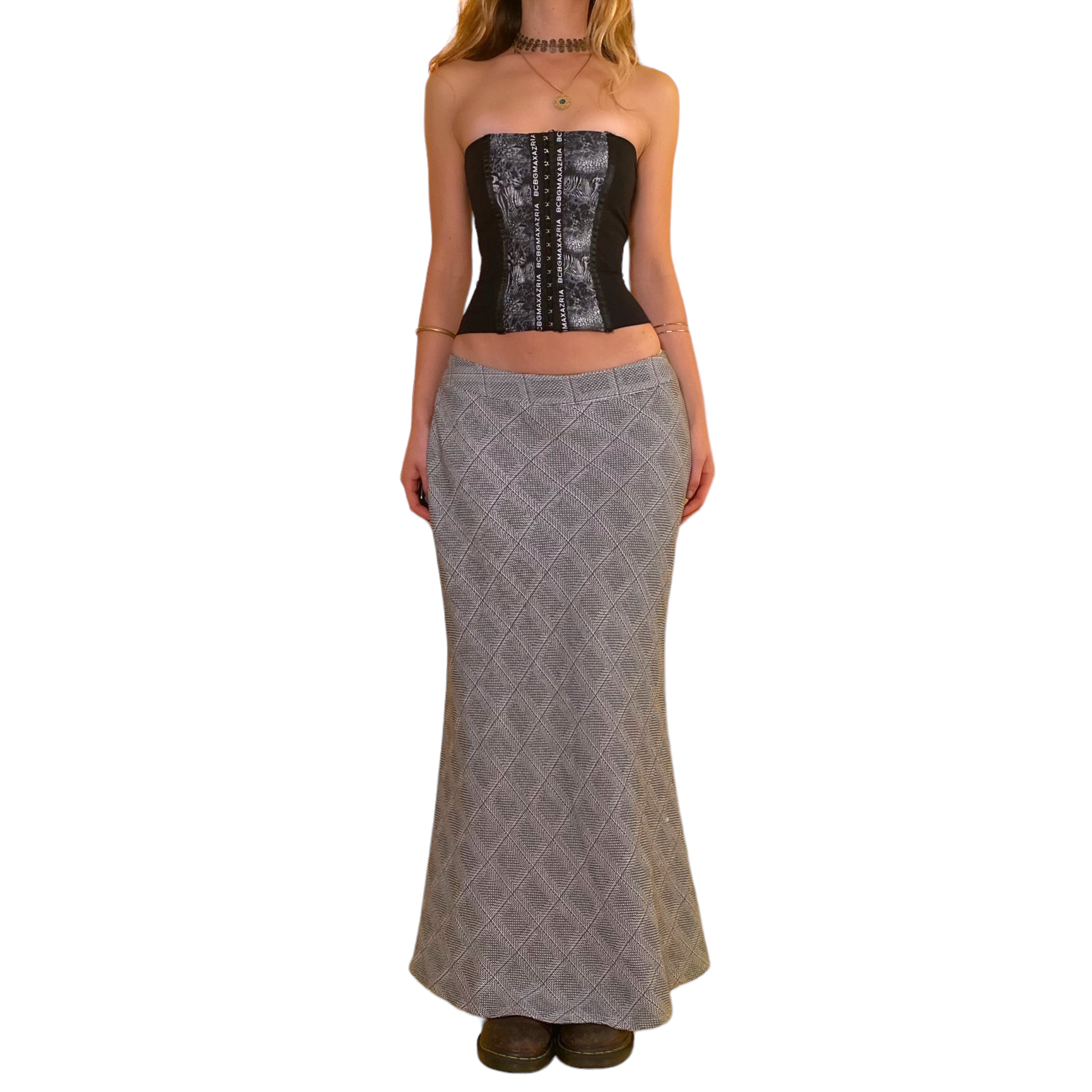90’s plaid maxi skirt