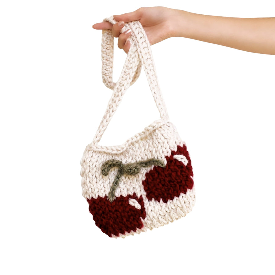 Cherry Baby Hand Knit Bag